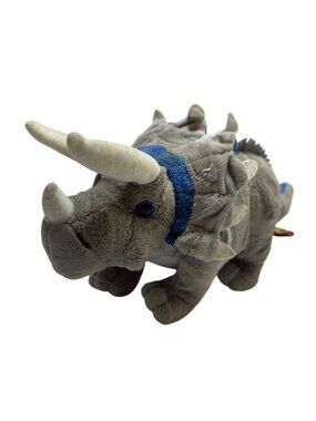 Adventure Planet Dinosaur Triceratops Plush Toy Gray Blue Soft Stuffed Animal